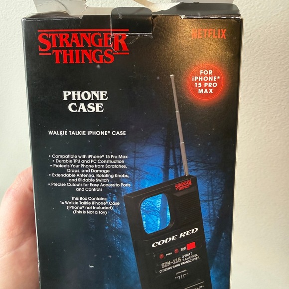 Stranger Things iPhone 15 Pro Max Walkie Talkie Phone Case Code Red Netflix - Picture 3 of 6